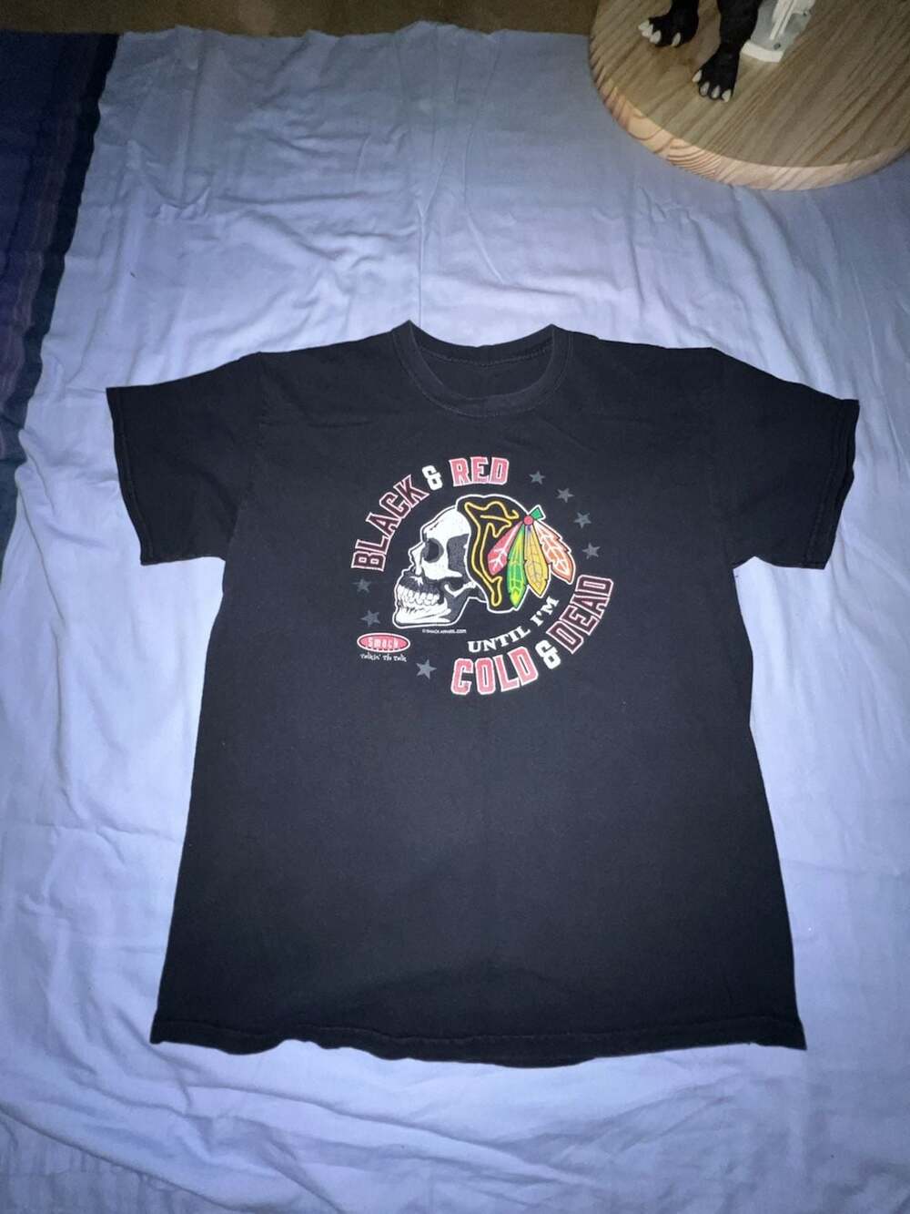 Smack Apparel Chicago Hockey Fans Black & Red Until I'm Cold & Dead Blackhawks
